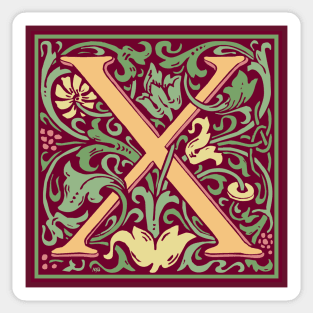 William Morris Vintage Letter X Sticker